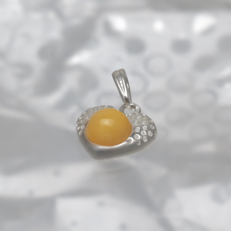 SILVER PENDANT WITH AMBER_KZSB-072