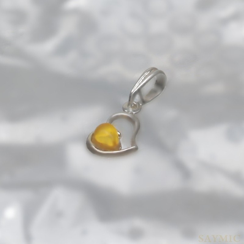 SILVER PENDANT WITH AMBER_KZSB-070