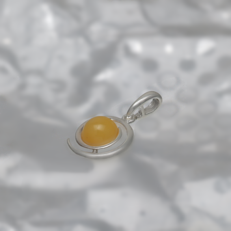 PENDENTIF EN ARGENT AVEC AMBER_KZSB-065