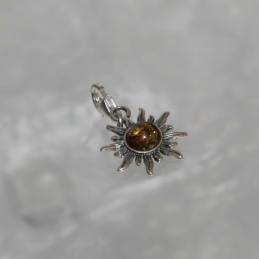 SILVER PENDANT WITH AMBER...