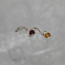 SILVER PENDANT WITH AMBER...