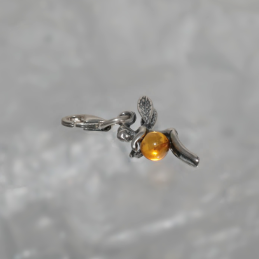 SILVER PENDANT WITH AMBER...