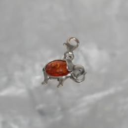 SILVER PENDANT WITH AMBER...