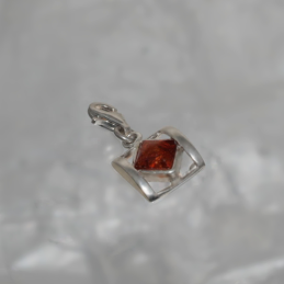 SILVER PENDANT WITH AMBER...