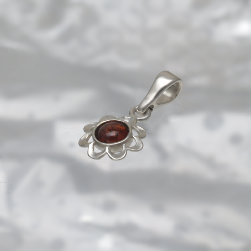 SILVER PENDANT WITH AMBER_KZSB-115