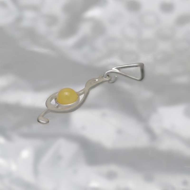 SILVER PENDANT WITH AMBER_KZSB-110