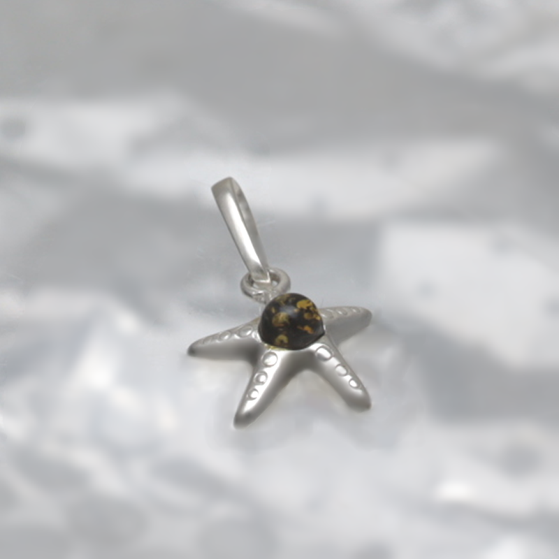 PENDENTIF EN ARGENT AVEC AMBER_KZSB-109