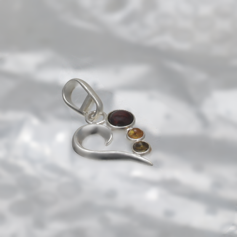 PENDENTIF EN ARGENT AVEC AMBER_KZSB-105