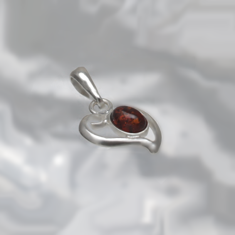 SILVER PENDANT WITH AMBER_KZSB-103