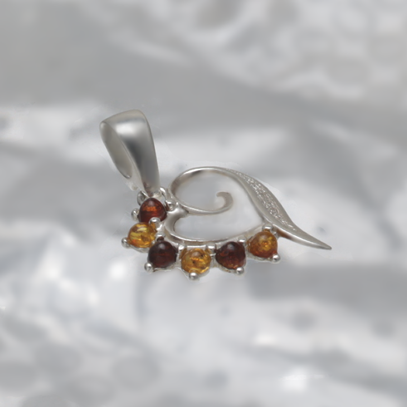 PENDENTIF EN ARGENT AVEC AMBER_KZSB-102