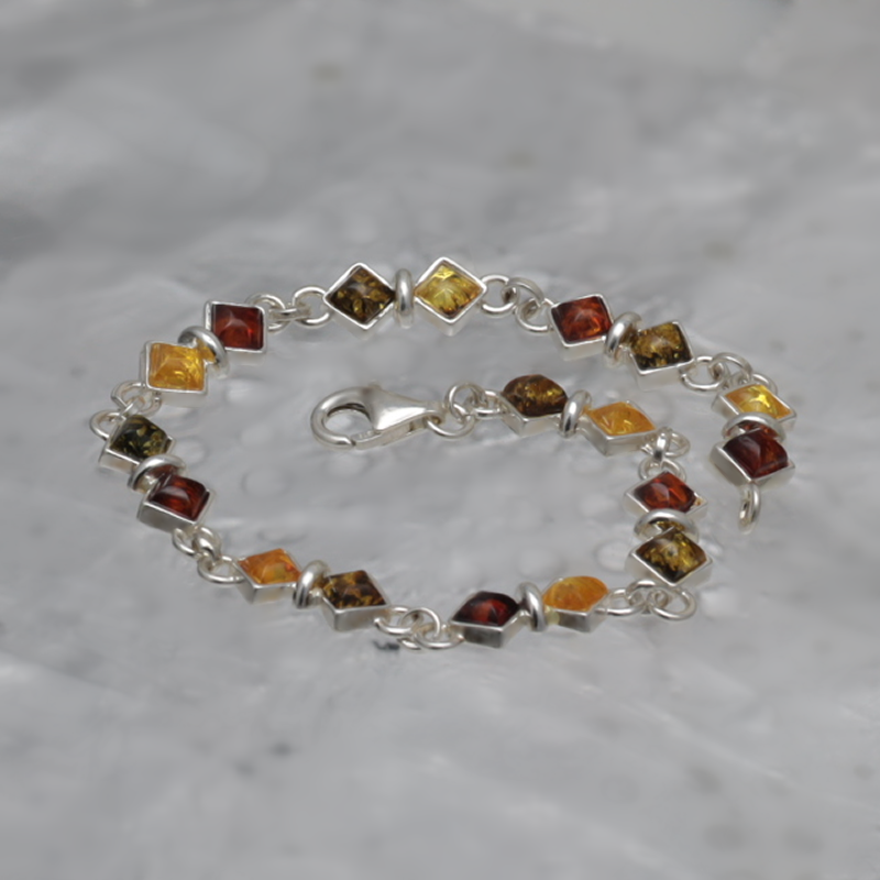 SILVER BRACELET WITH AMBER_GBRB-033