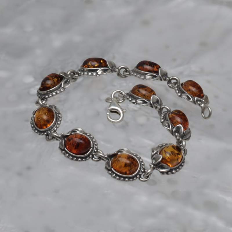 SILVER BRACELET WITH AMBER_KBRB-001