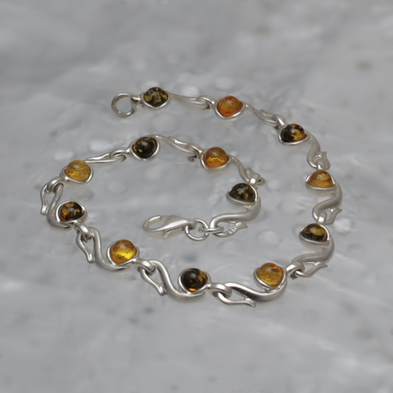 SILVER BRACELET WITH AMBER_KBRB-004