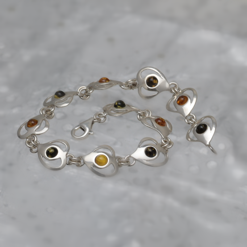 SILVER BRACELET WITH AMBER_KBRB-005