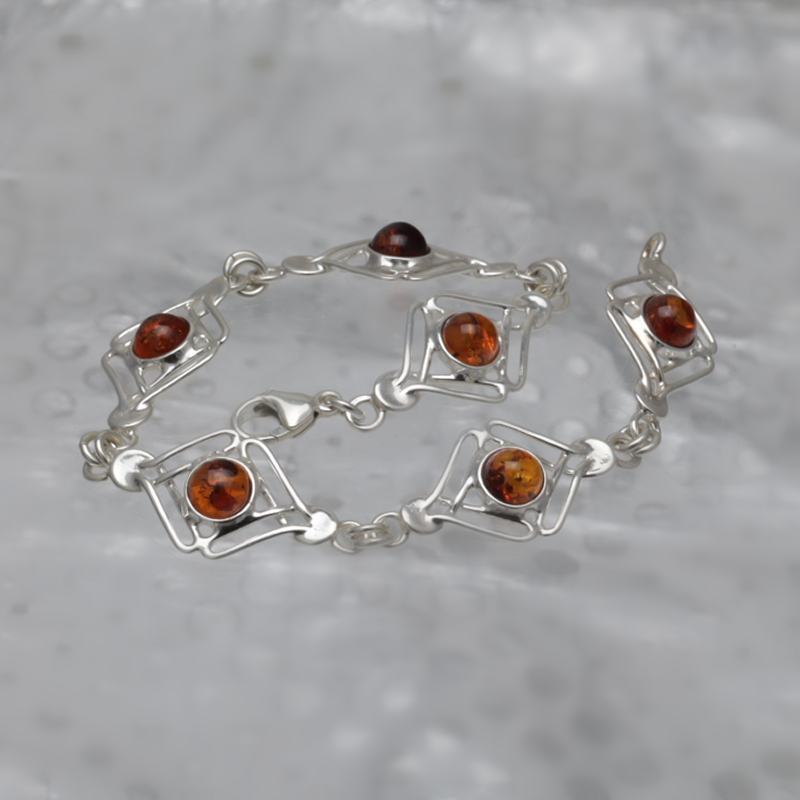 SILVER BRACELET WITH AMBER_KBRB-010