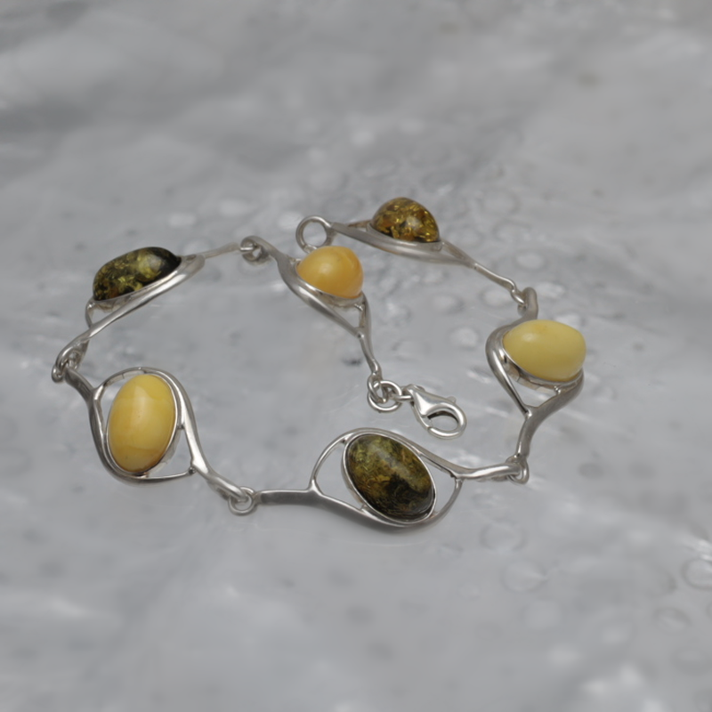 SILVER BRACELET WITH AMBER_KBRB-012