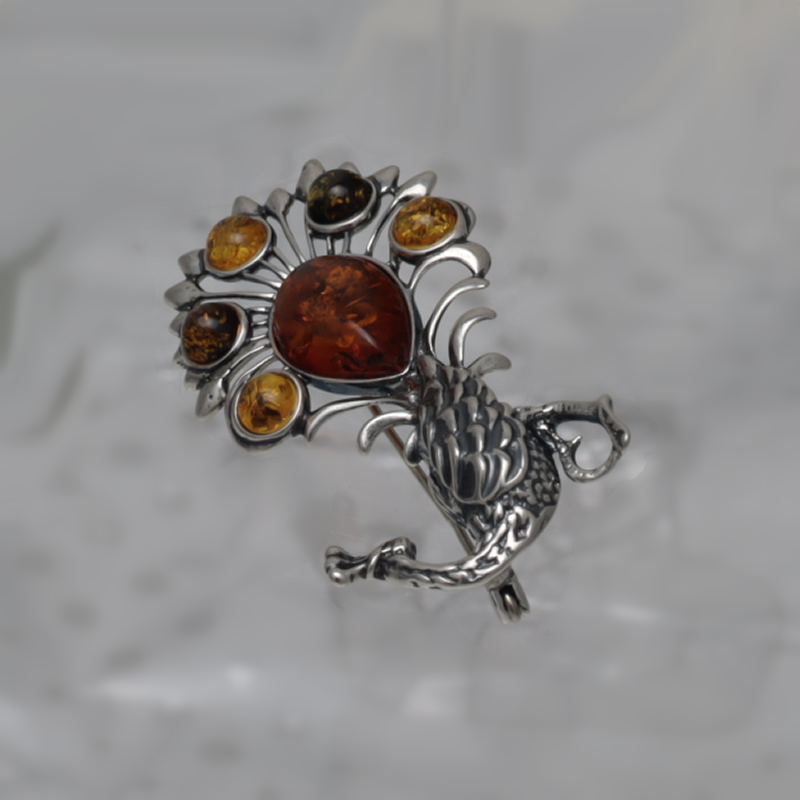 BROCHE EN ARGENT AVEC AMBER_GBSB-000