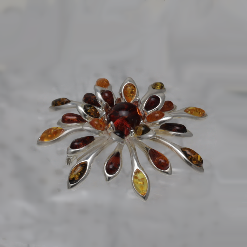 SILVER BROOCH WITH AMBER_GBSB-001