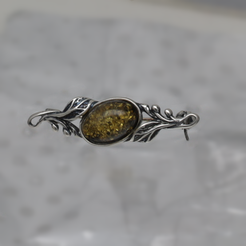 BROCHE EN ARGENT AVEC AMBER_GBSB-003