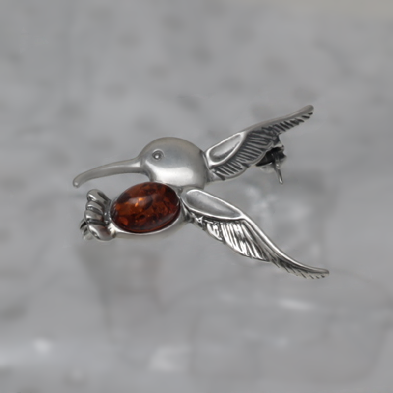 BROCHE EN ARGENT AVEC AMBER_GBSB-020