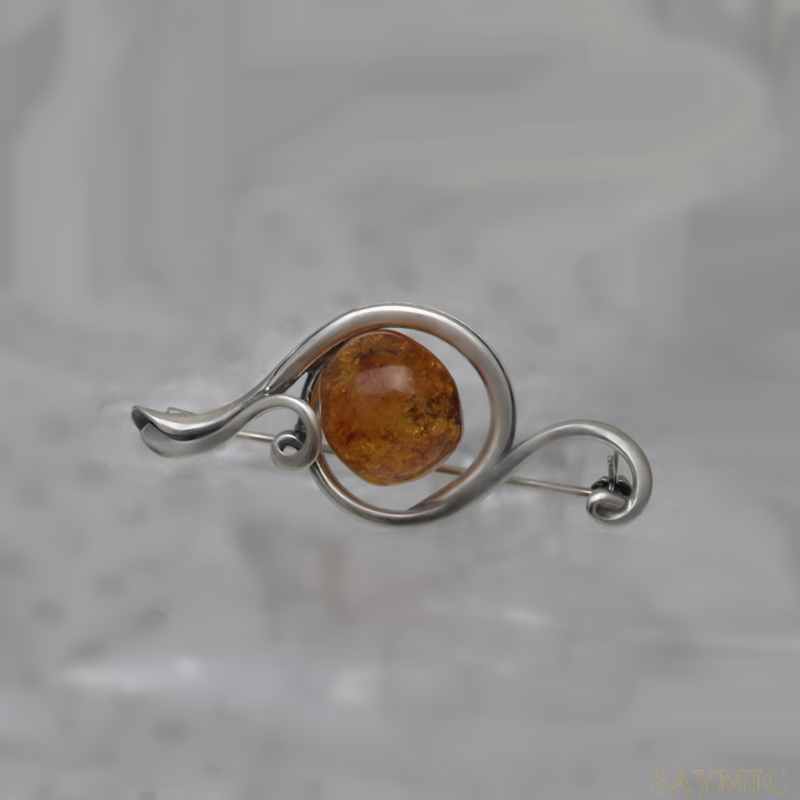 BROCHE EN ARGENT AVEC AMBER_KBSB-010