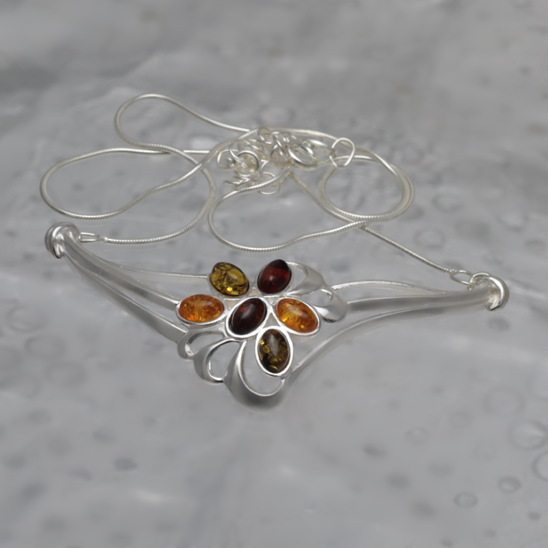 SILVER NECKLACE WITH AMBER_MWSRK-016