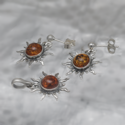 SILBER SET MIT AMBER_GKOM-002