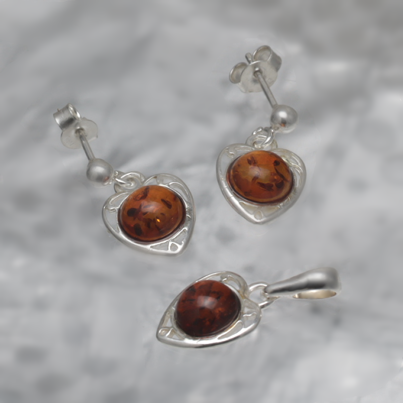 SILBER SET MIT AMBER_GKOM-003