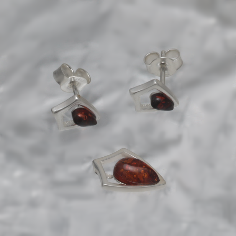 SILBER SET MIT AMBER_GKOM-004