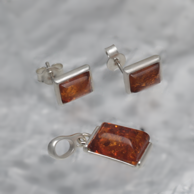 SILBER SET MIT AMBER_GKOM-010