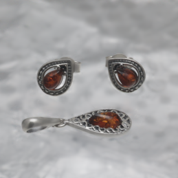 SILBER SET MIT AMBER_GKOM-016