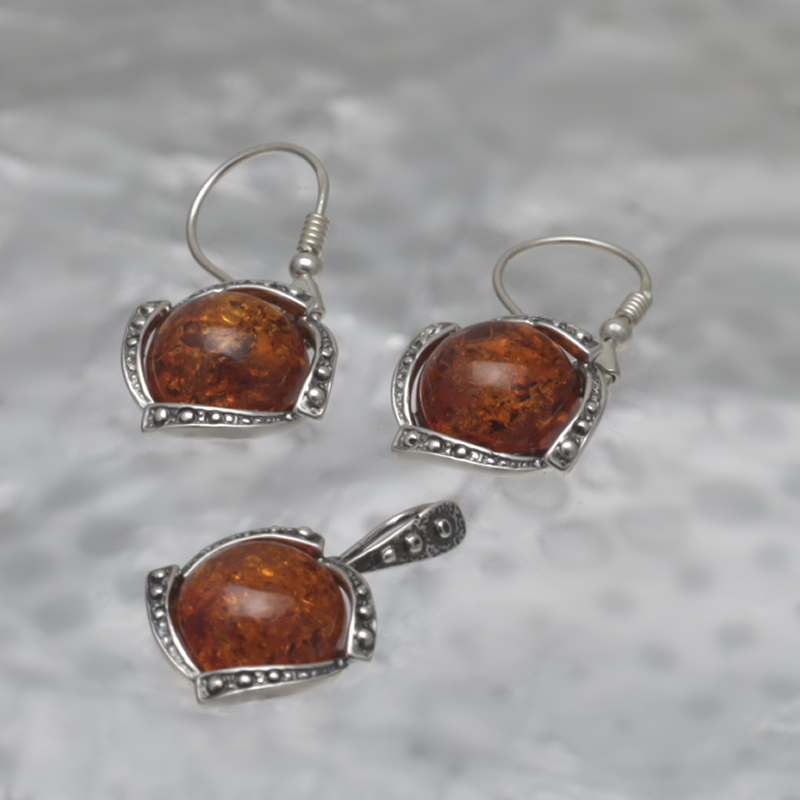 SILVER SET WITH AMBER_GKOM-021