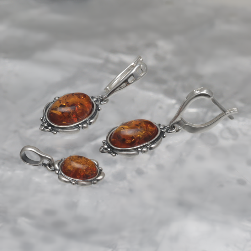 SILBER SET MIT AMBER_GKOM-024