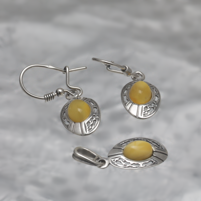 SILVER SET WITH AMBER_KKOM-014