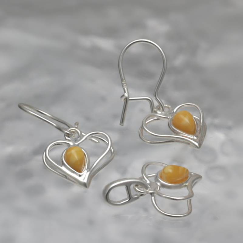 SILVER SET WITH AMBER_KKOM-025