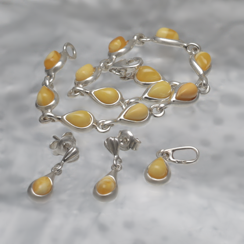 SILBER SET MIT AMBER_KKOM-027