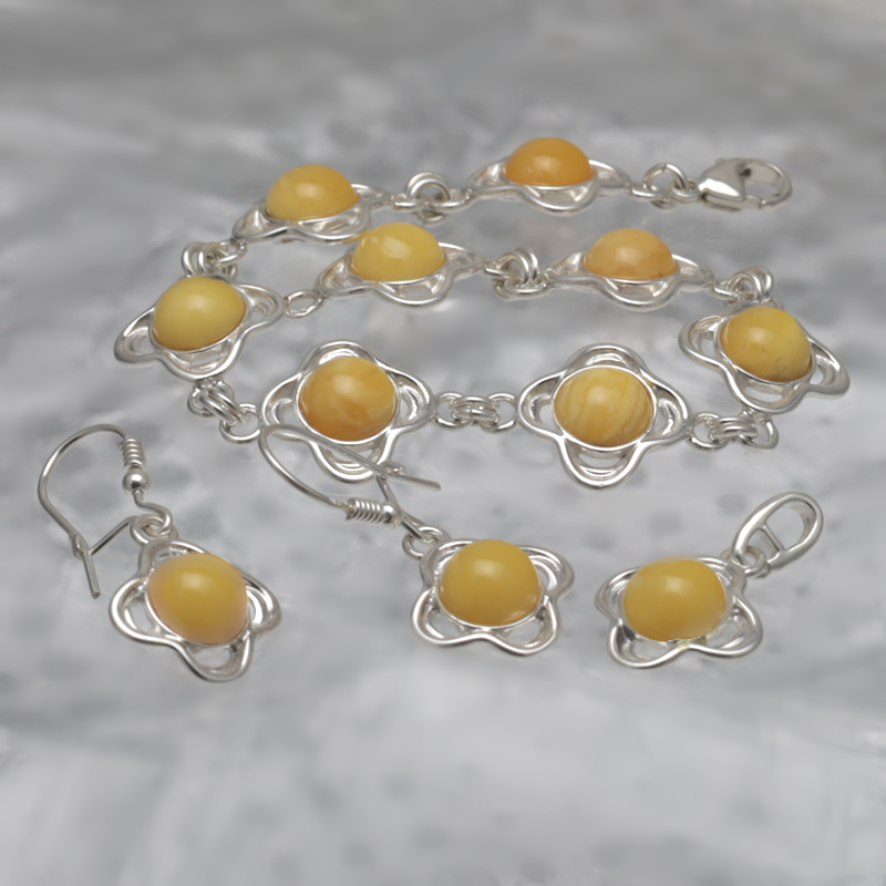 SILBER SET MIT AMBER_KKOM-028