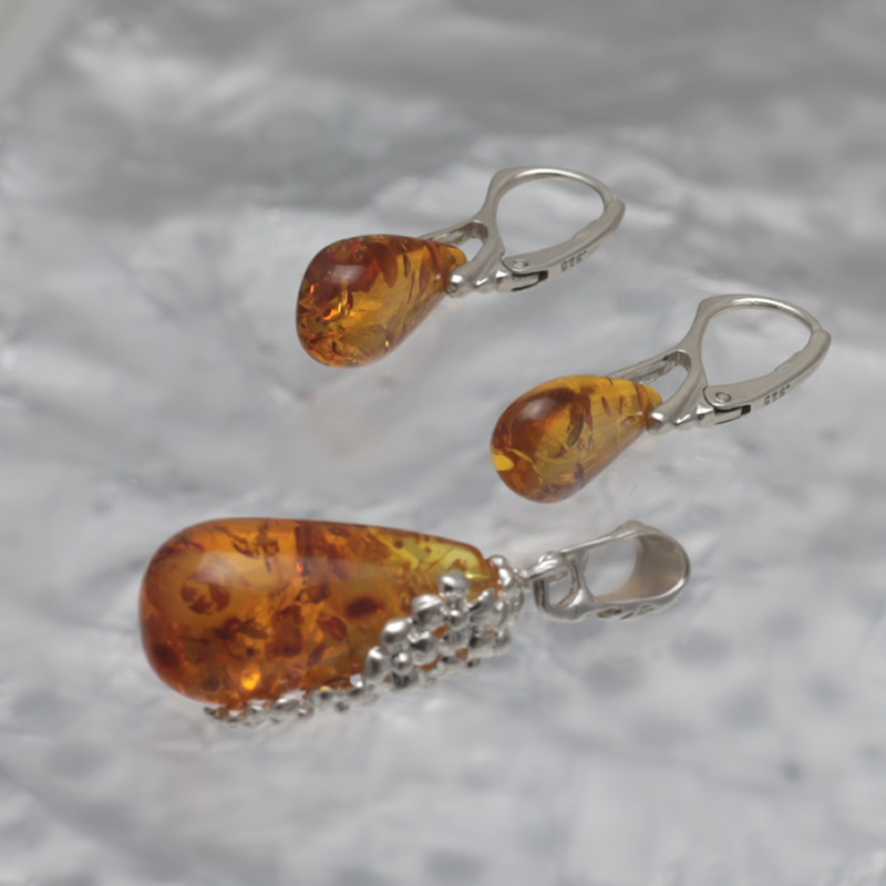 SILBER SET MIT AMBER_KKOM1-001