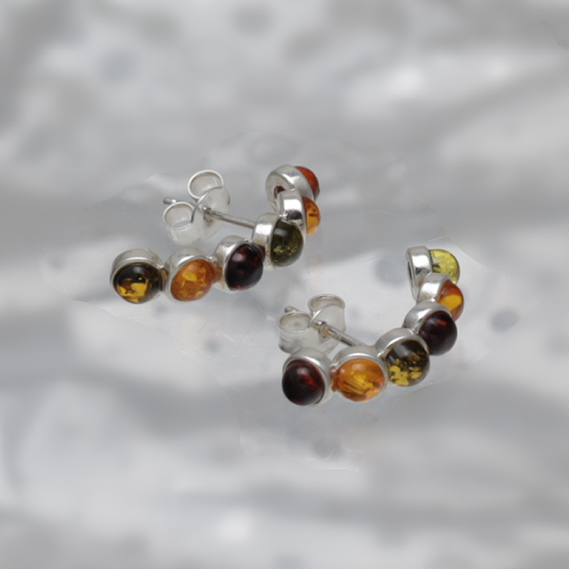 SILVER EARRINGS WITH AMBER_GKSB-001