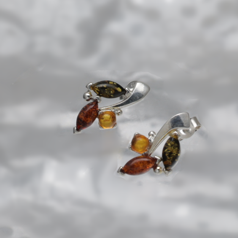 SILVER EARRINGS WITH AMBER_GKSB-004