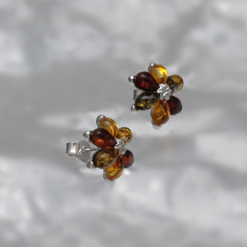 SILVER EARRINGS WITH AMBER_GKSB-013