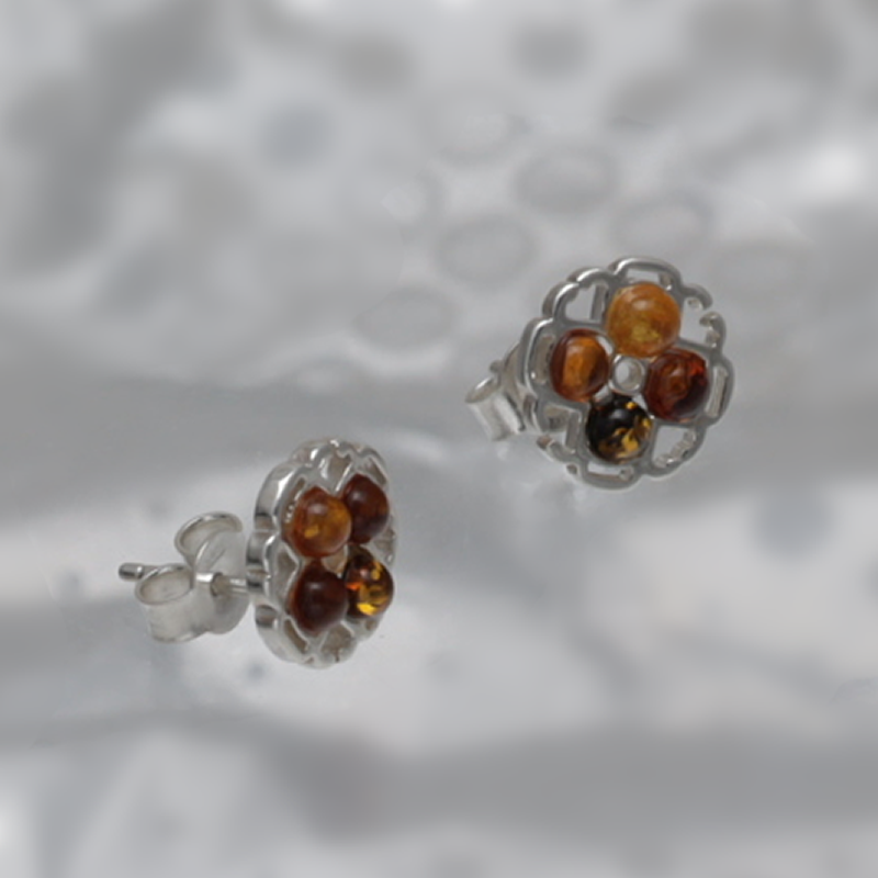 SILVER EARRINGS WITH AMBER_GKSB-016