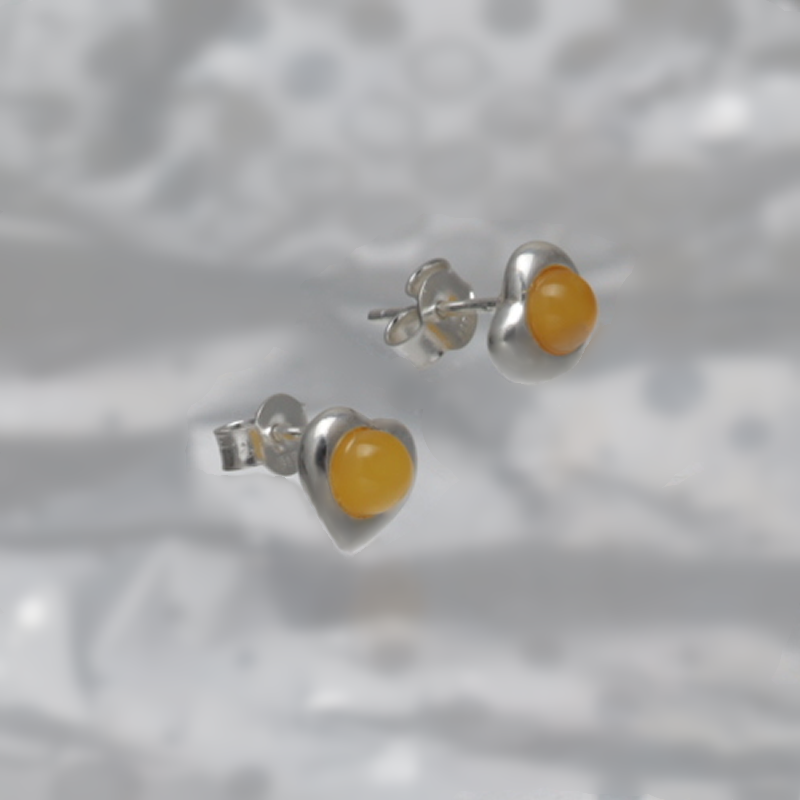 SILVER EARRINGS WITH AMBER_GKSB-020