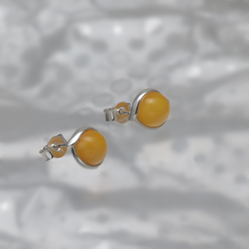 SILVER EARRINGS WITH AMBER_GKSB-022