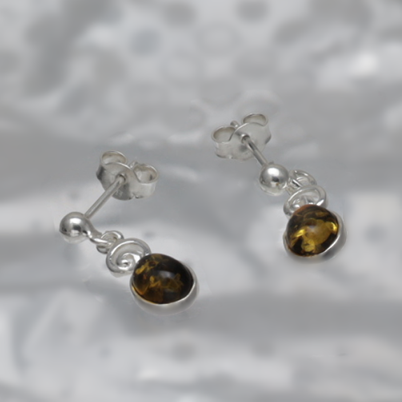 SILVER EARRINGS WITH AMBER_GKSB-023