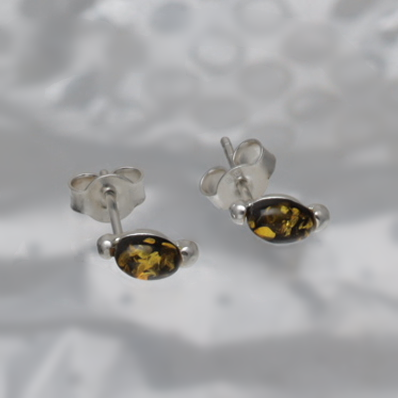 SILVER EARRINGS WITH AMBER_GKSB-026