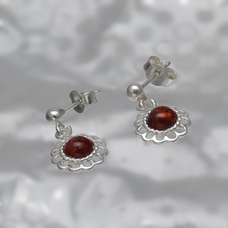 SILVER EARRINGS WITH AMBER_GKSB-027