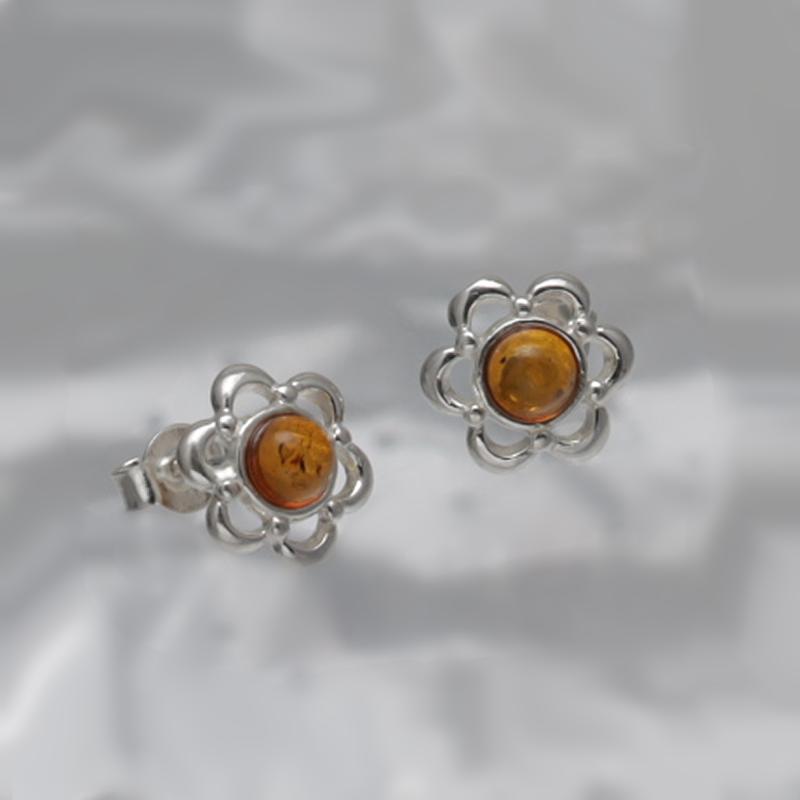 BOUCLES D'OREILLES EN ARGENT AVEC AMBER_GKSB-028