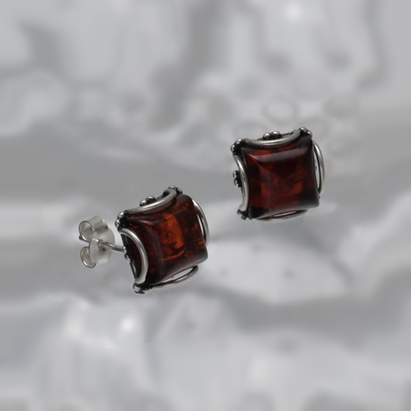 SILVER EARRINGS WITH AMBER_GKSB-029