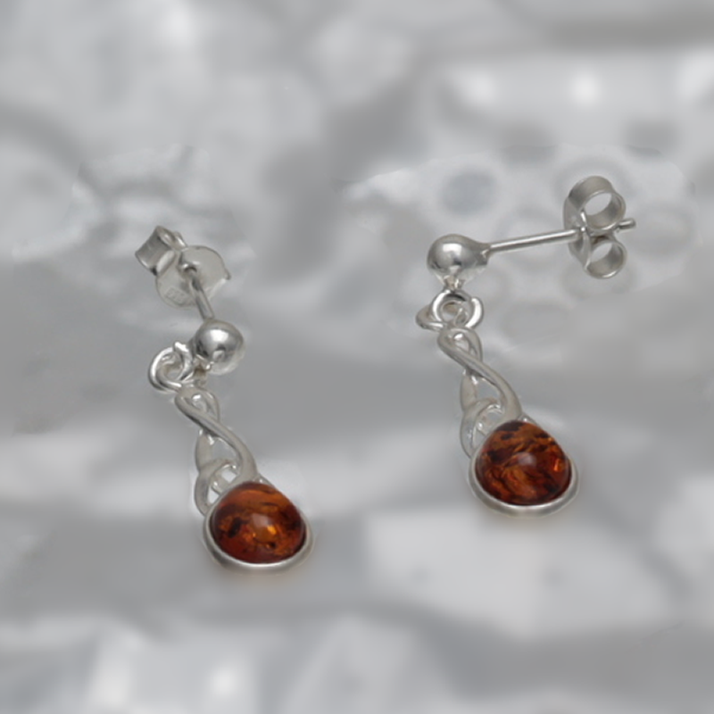 SILVER EARRINGS WITH AMBER_GKSB-031